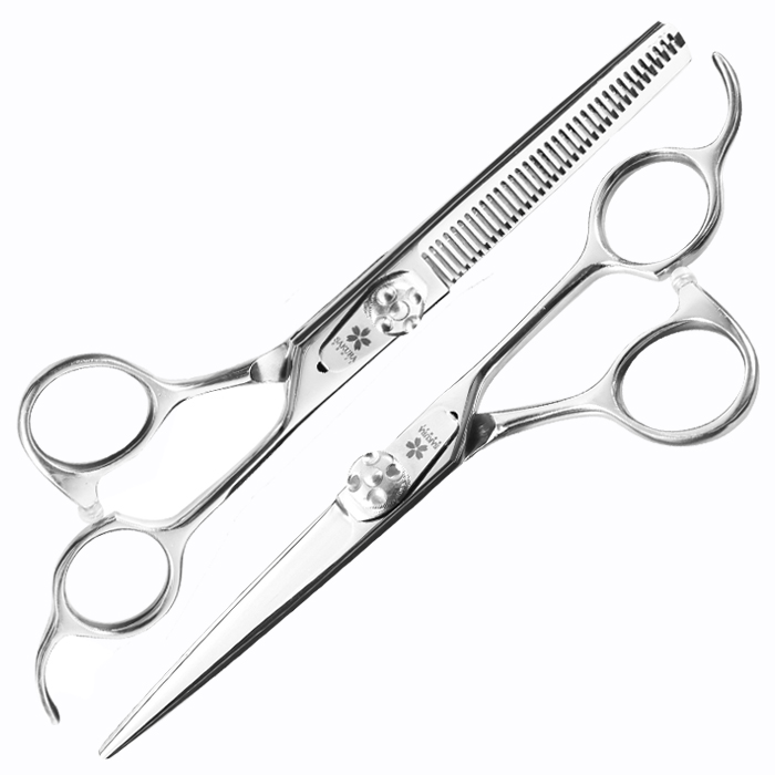 [CJB] 크리스탈 사쿠라 켄지 5.5인치 커트 가위+35발 틴닝가위 2종세트 CKE-550A